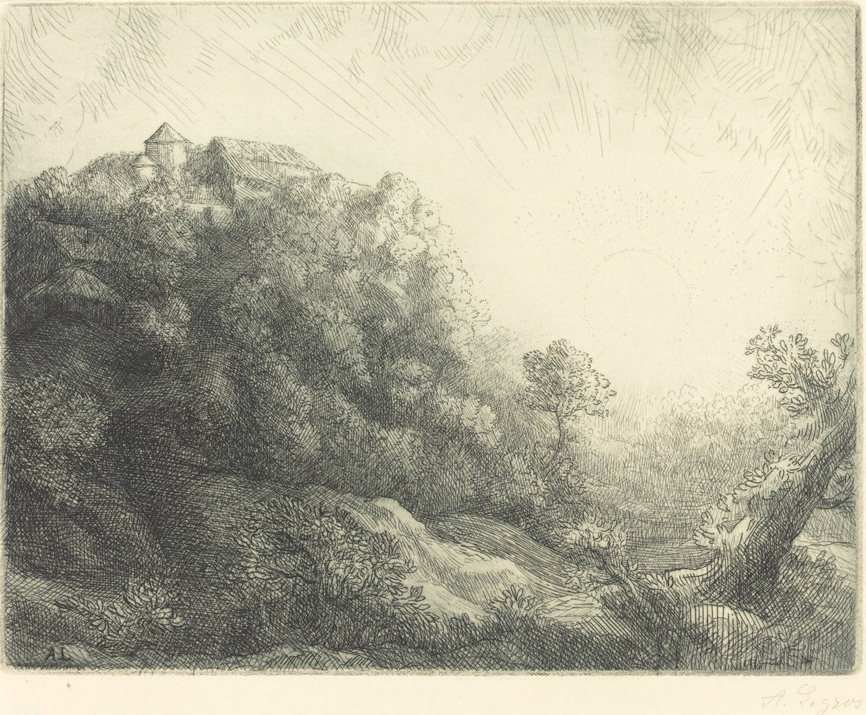 Soloppgang (Soloppgang: Høst) av Alphonse Legros