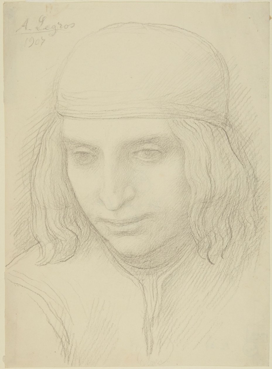 Hode av en ung jente av Alphonse Legros