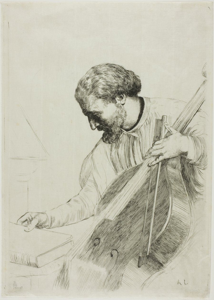 Kontrabassspilleren av Alphonse Legros
