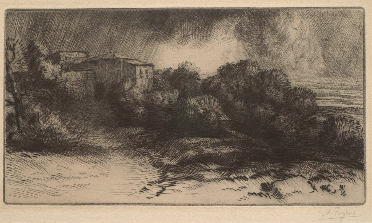 Gården ved Brieux (tordeneffekt) av Alphonse Legros