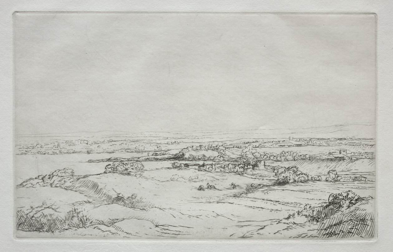 Engen nær innsjøen (La Plaine Près Du Lac) av Alphonse Legros