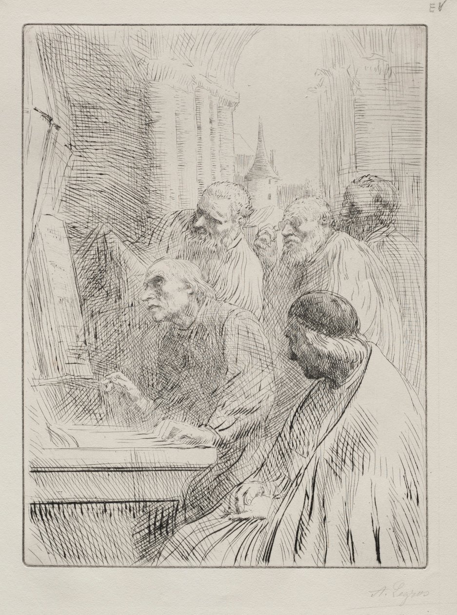 Munkene i kirken. av Alphonse Legros