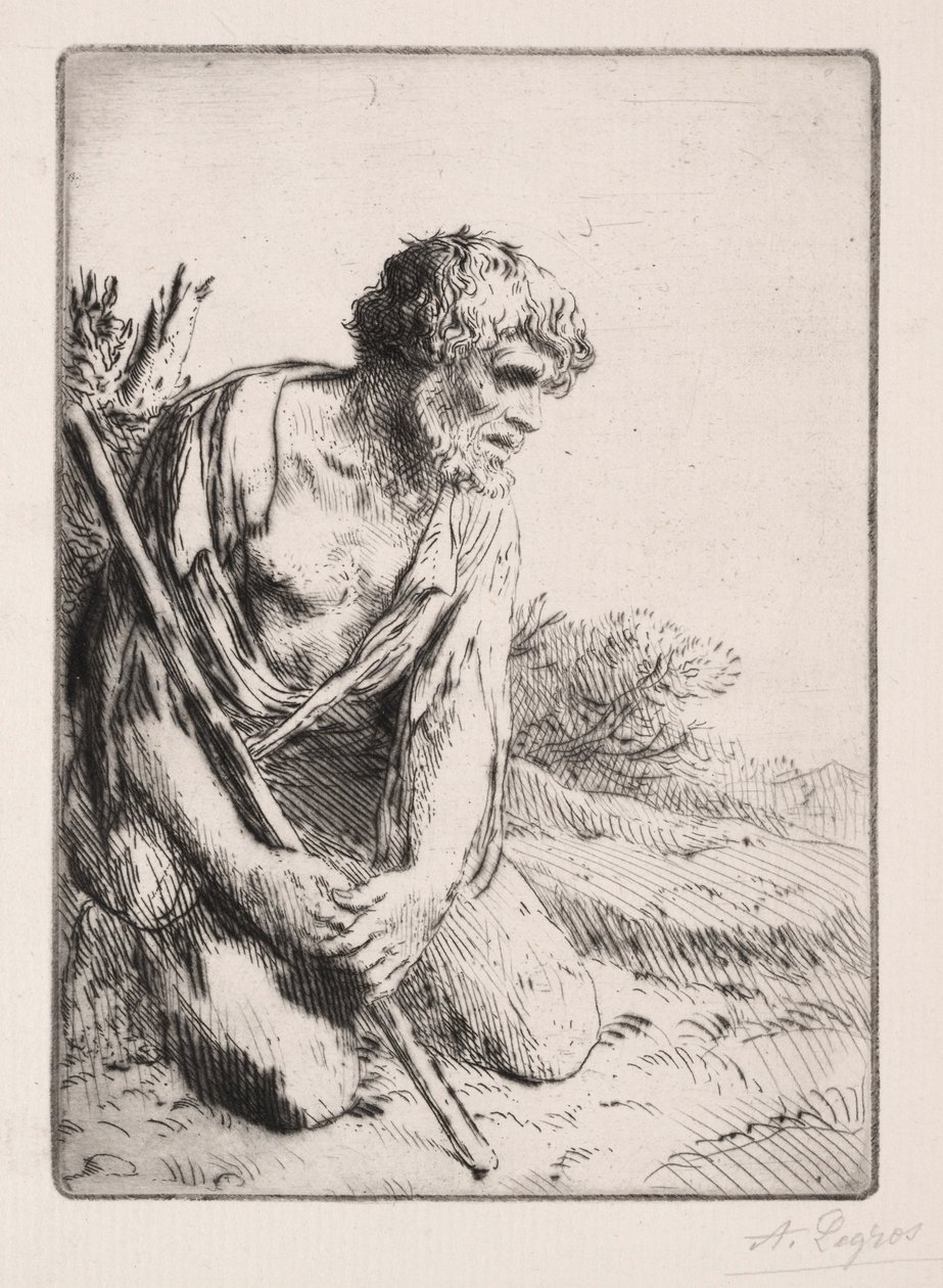 The Prodigal Son 3rd Plate. av Alphonse Legros