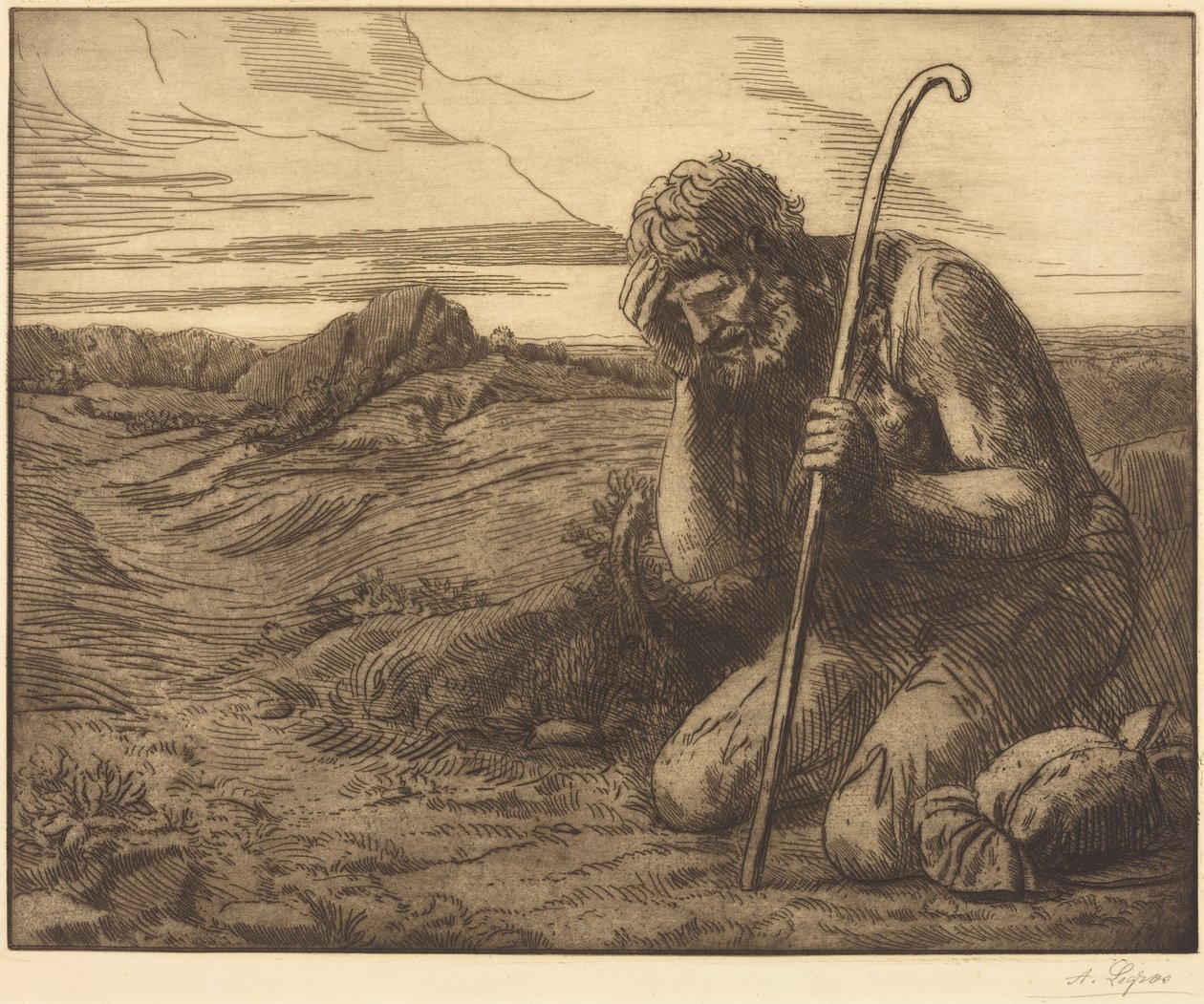 Den fortapte sønn, 6. blad («Det fortapte barnet») av Alphonse Legros
