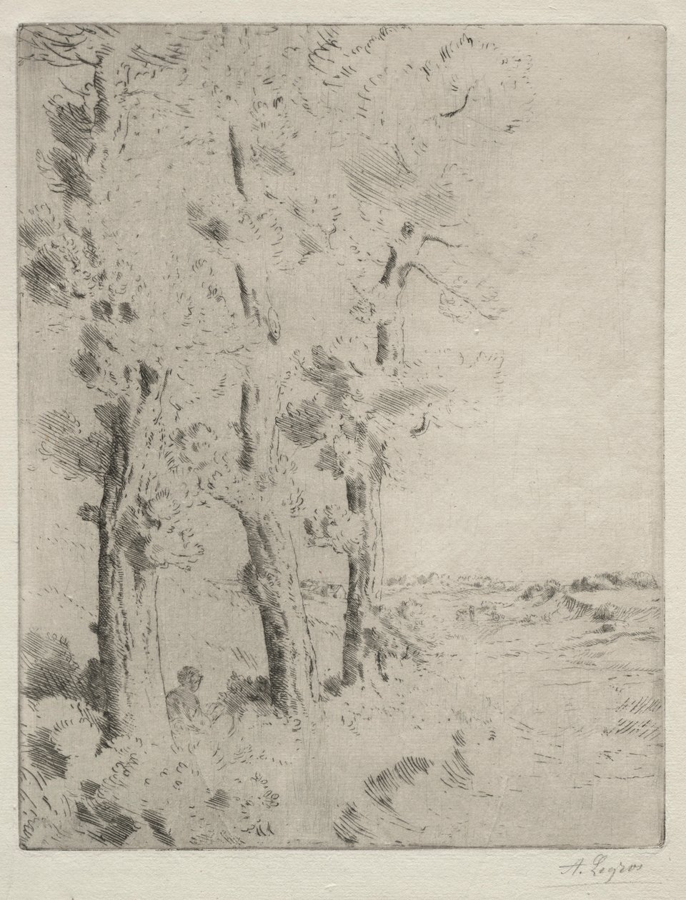 Leseren: Foredraget under trærne, ca. 1882. av Alphonse Legros