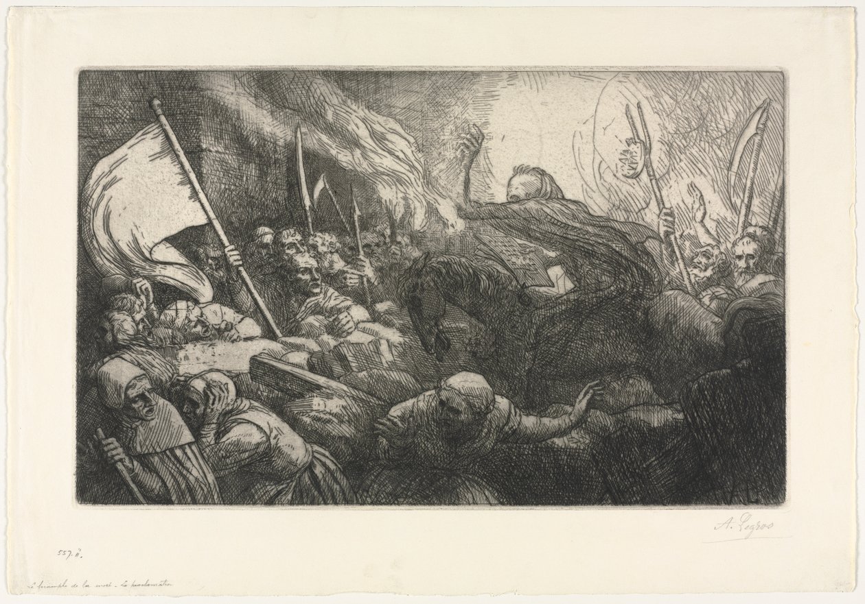 Dødens triumf: Proklamasjonen. av Alphonse Legros