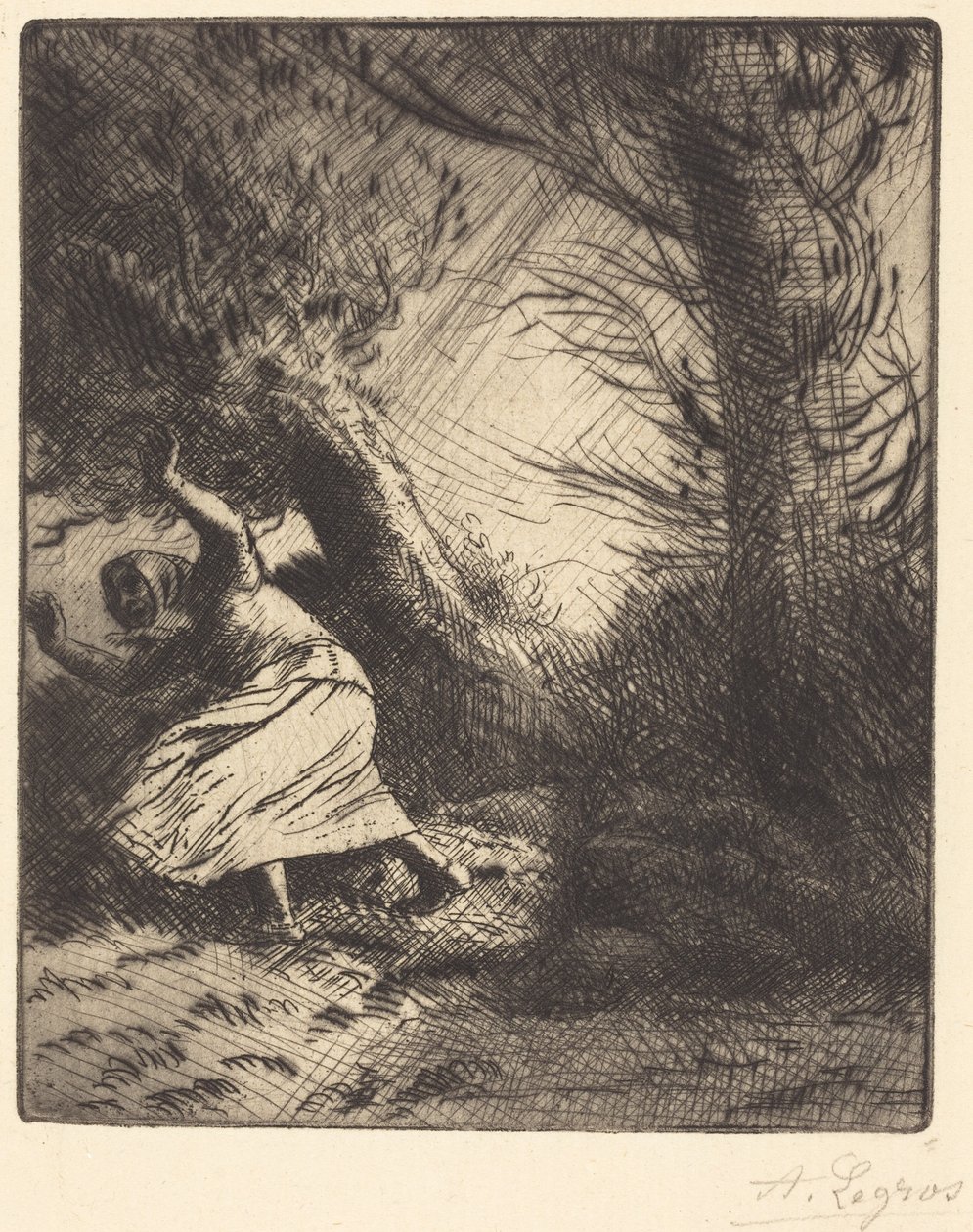 Torden (Et lynnedslag) av Alphonse Legros