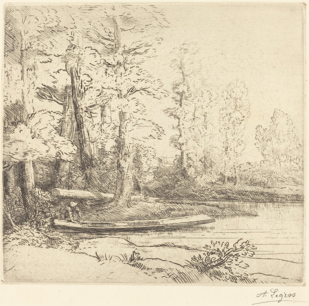 Trær ved Water's Edge av Alphonse Legros