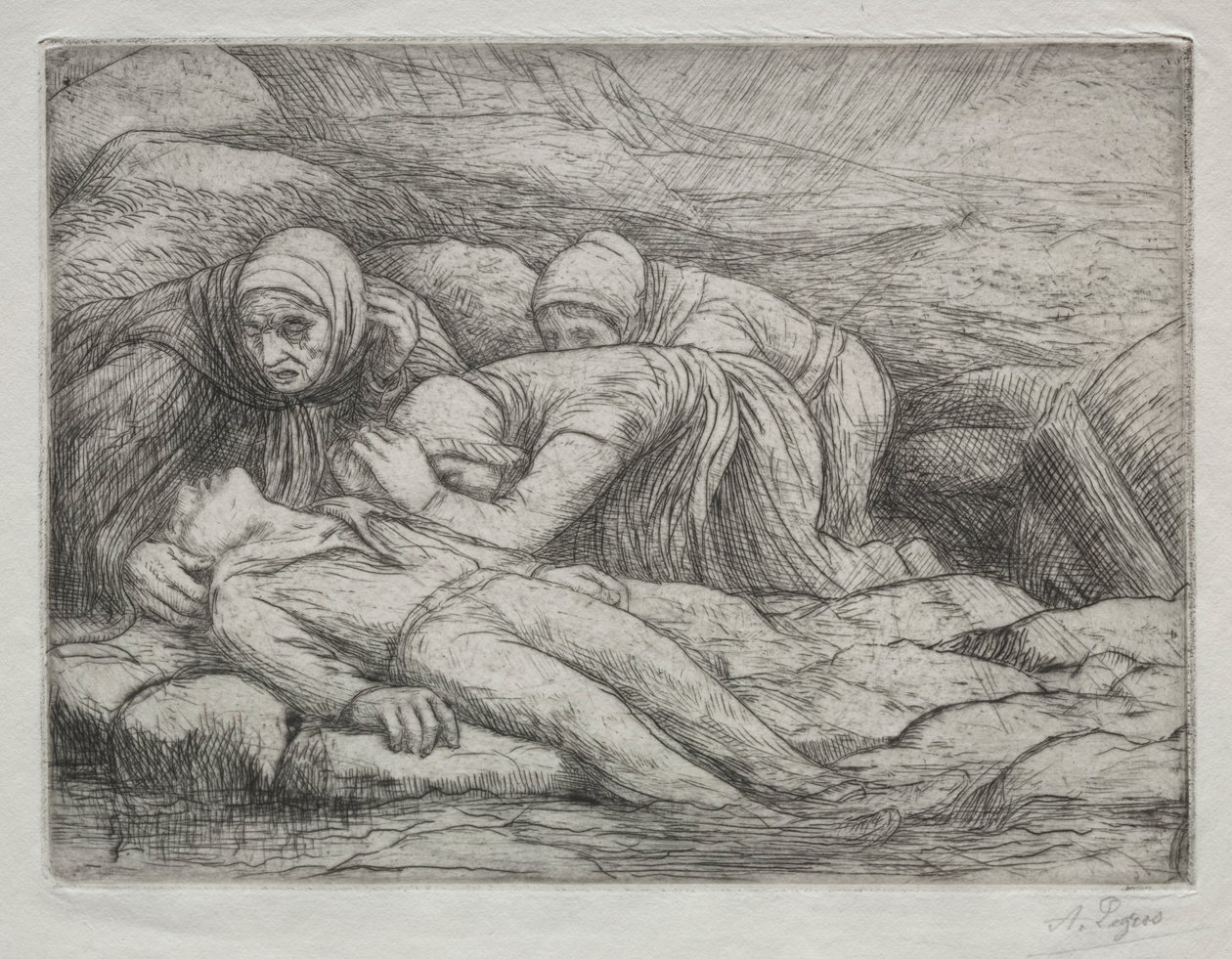 Triumph of Death: Death in a Family of Sailors. av Alphonse Legros