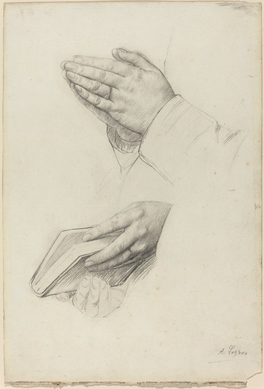 To studier av hender av Alphonse Legros