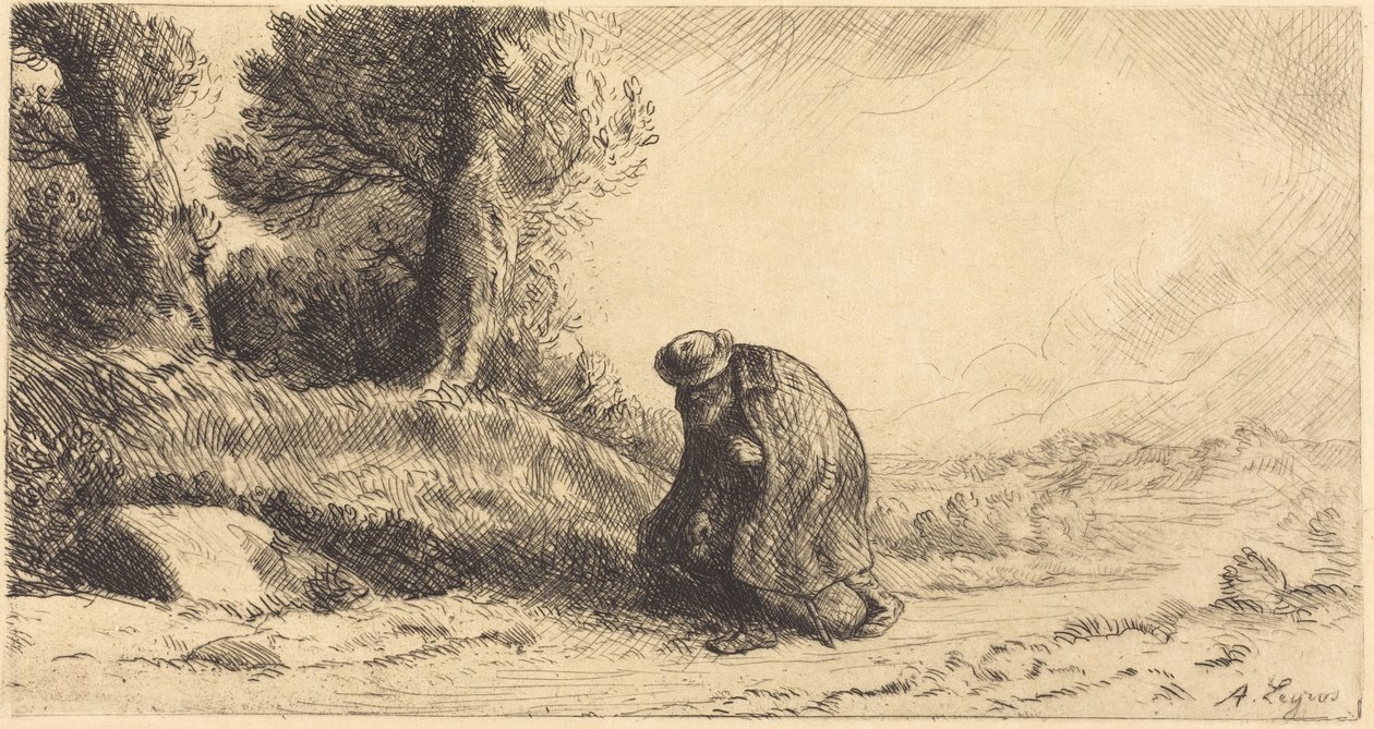 Vagabond som går gjennom en smal gate av Alphonse Legros
