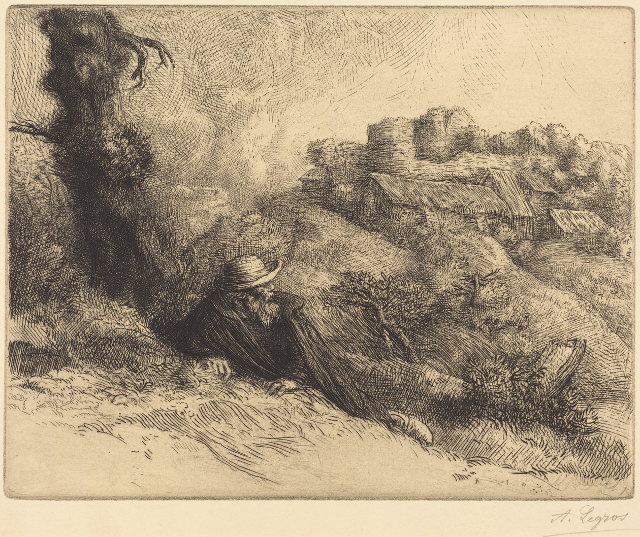 Utsikt over et slott (Château des Revenants) av Alphonse Legros
