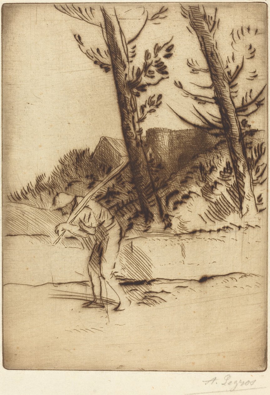 Utsikt over en gård (La ferme des Bordes) av Alphonse Legros