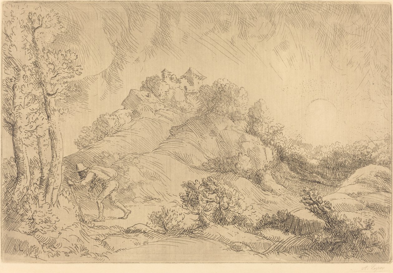 Utsikt over en gård La ferme de Beauchamp. av Alphonse Legros