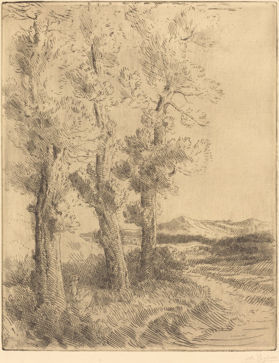 Kvinnelesing: Leksjon under trærne av Alphonse Legros