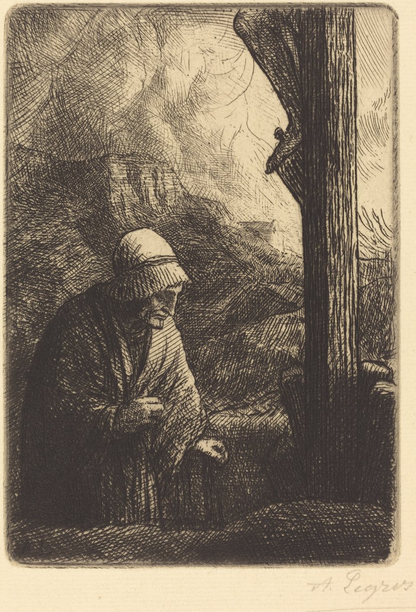 Kvinne ved foten av korset (Femme au calvaire) av Alphonse Legros