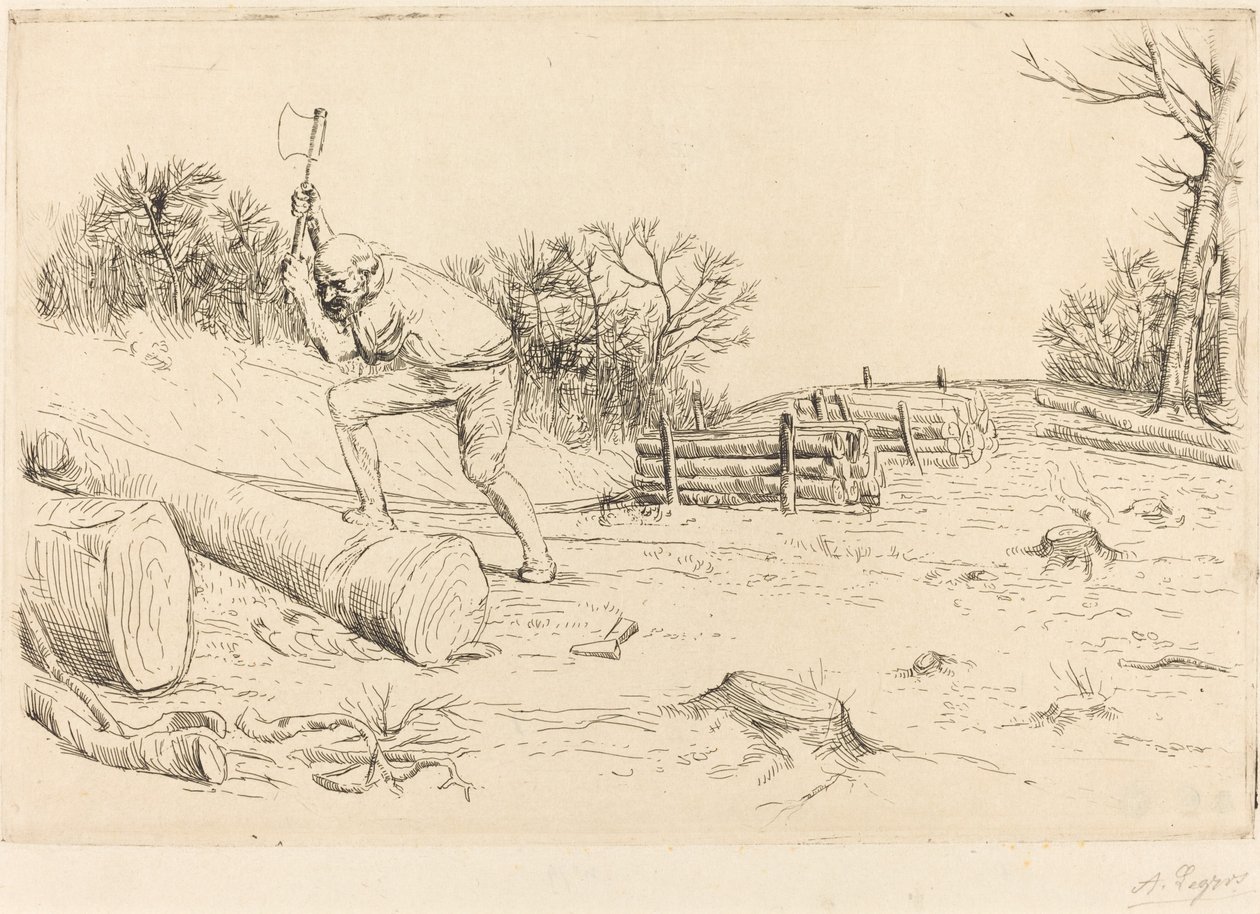 Vedhogger Tømmerhoggeren. av Alphonse Legros