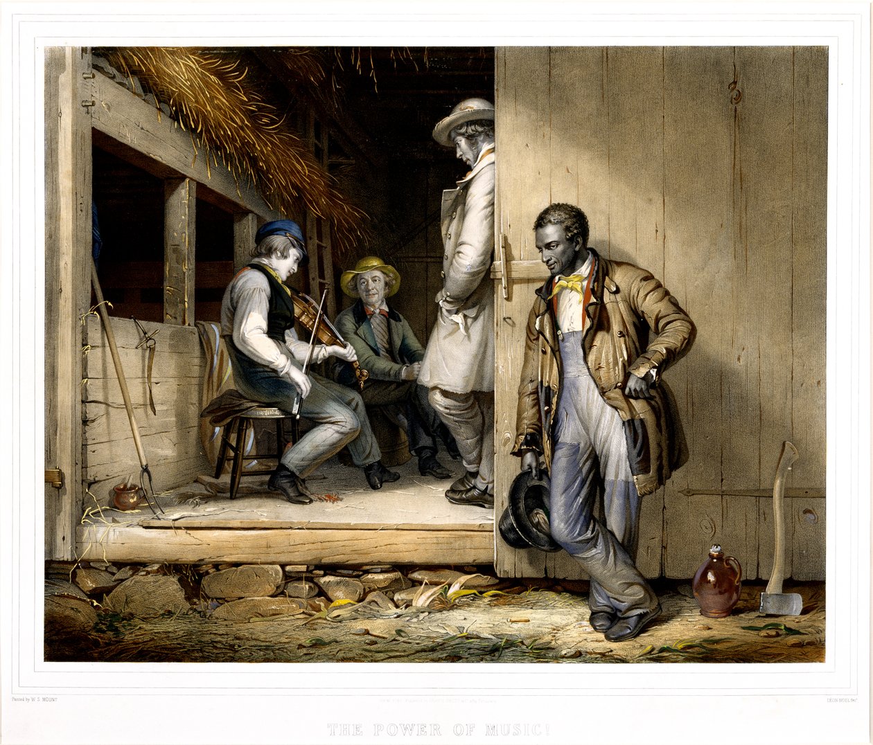 The Power of Music, 1848 (håndfarget litografi) av Alphonse Leon Noel