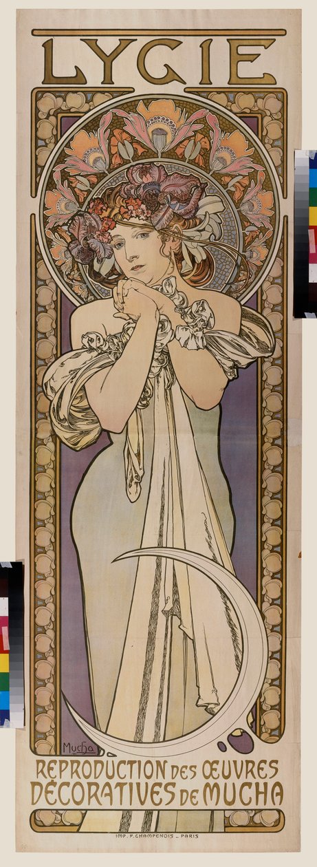 Annonseplakat for dansegruppen Lygie. Plakat av Alfons Maria Mucha (Alphonse Marie Mucha av Alphonse Marie Mucha