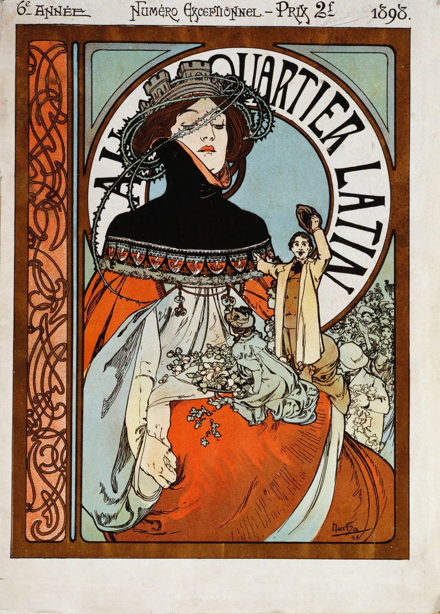 I Latinerkvarteret, 1898 av Alphonse Mucha