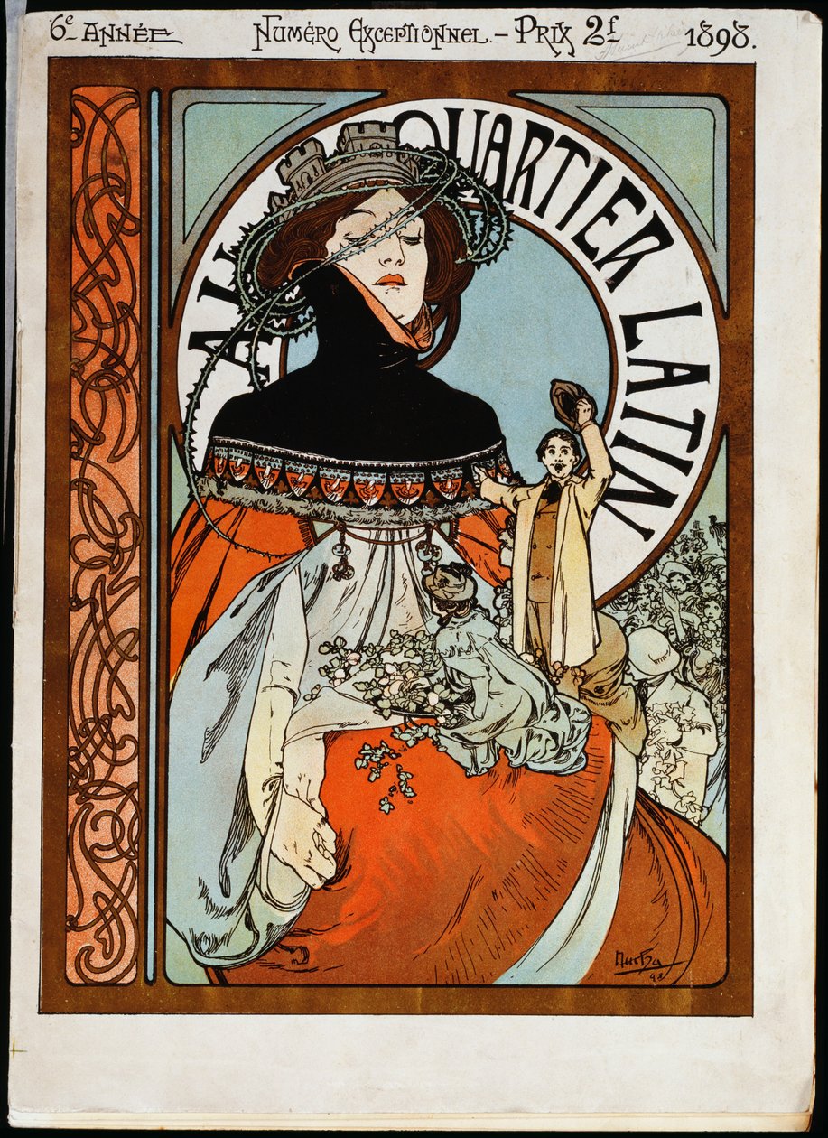 Au Quartier Latin, trykt av Paul Dupont av Alphonse Mucha