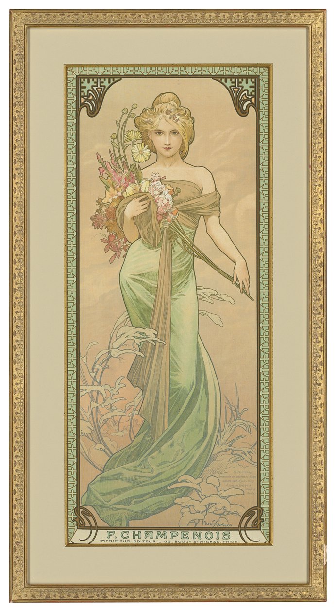 Fire årstider: Våren, 1900 av Alphonse Mucha