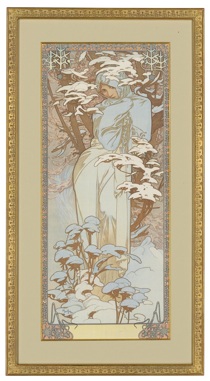Fire årstider: Vinter, 1900 av Alphonse Mucha