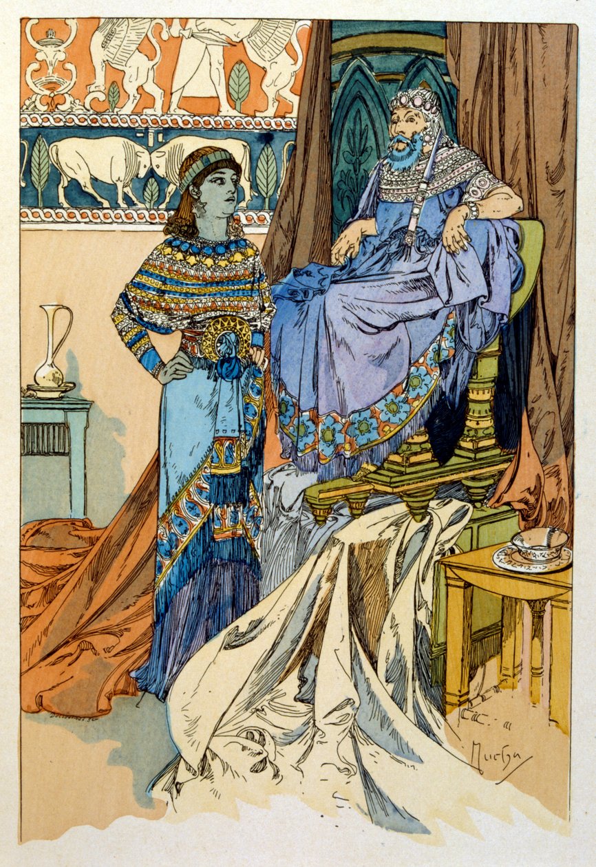 Illustrasjon av Alphonse Mucha fra "Rama" et dikt i tre akter av Paul Verola. ca. 1898. Mucha (1860 1939). var en tsjekkisk jugendmaler av Alphonse Marie Mucha