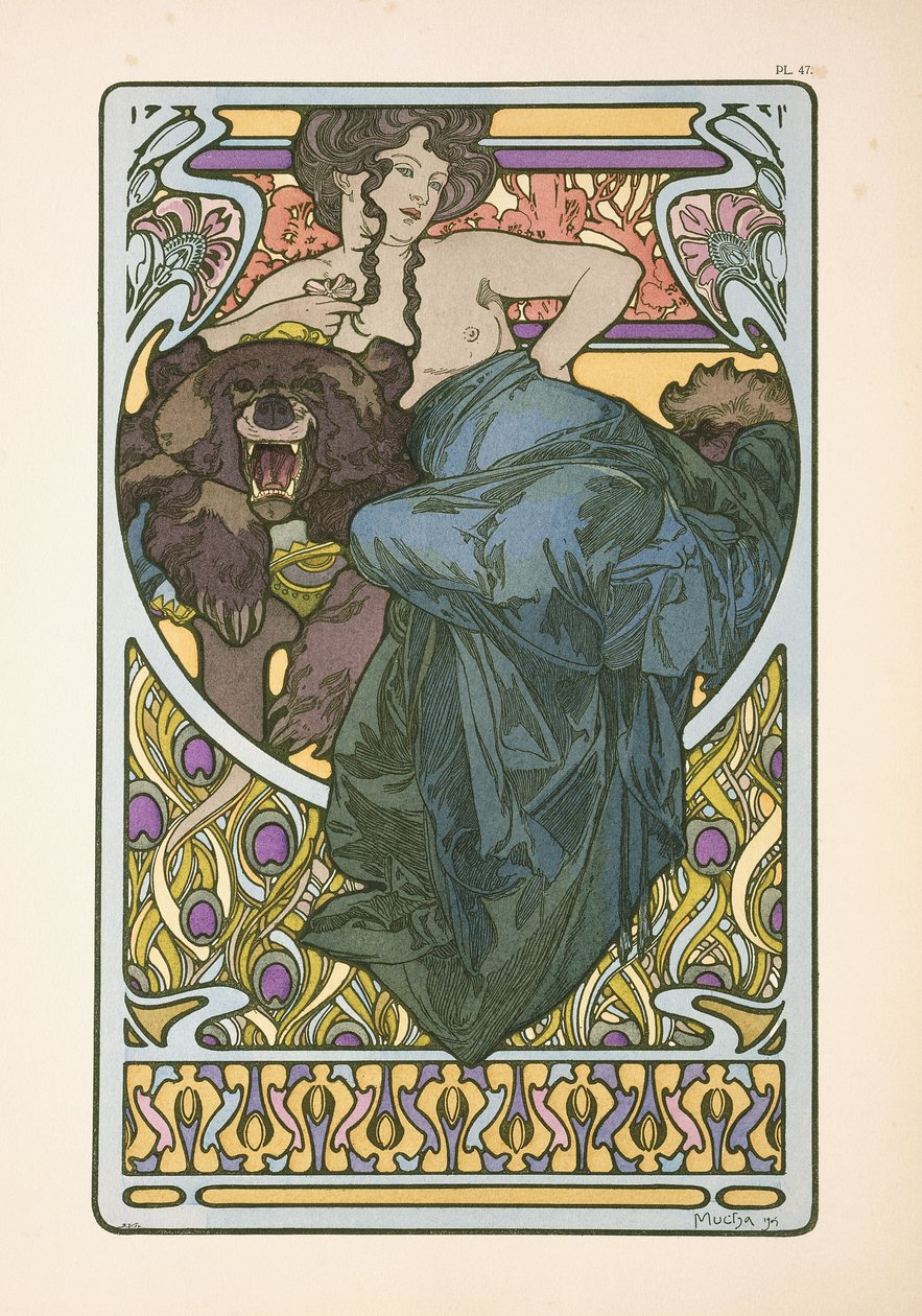 Plate 47 fra boken "Documents Decoratifs", utgitt i 1902, 1902 av Alphonse Mucha