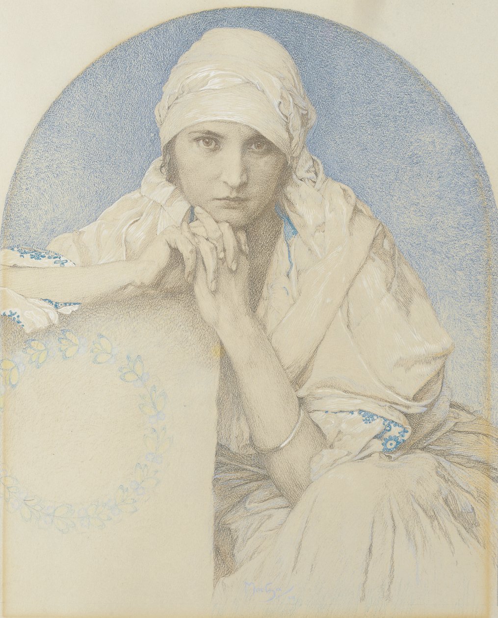 Portrett av Jaroslava av Alphonse Mucha