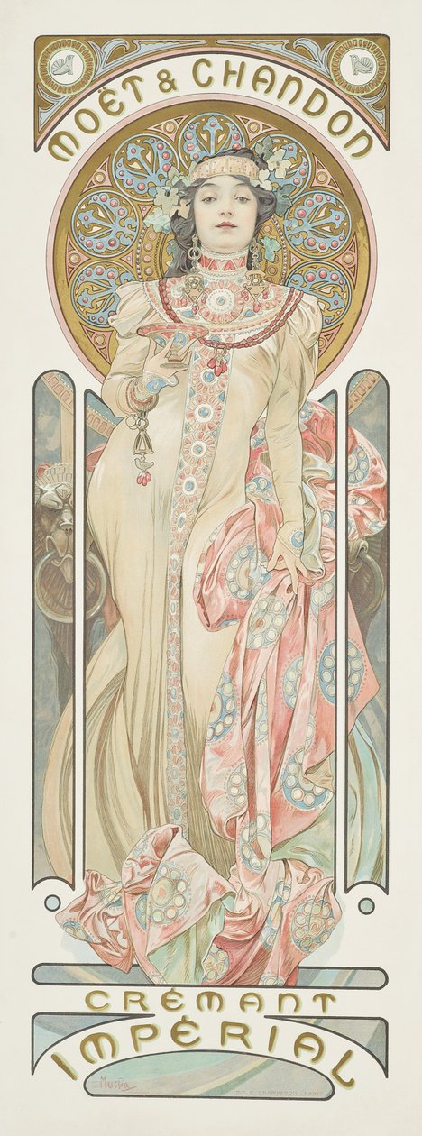 Plakatreklame for "Moet & Chandon Dry Imperial" champagne, 1899 av Alphonse Mucha