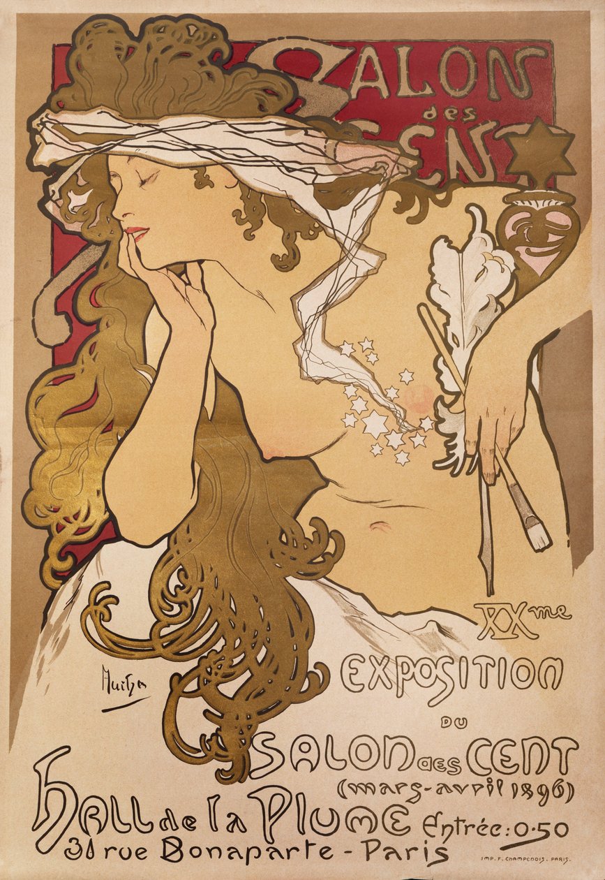 Salon of the Hundred, 1896 av Alphonse Mucha