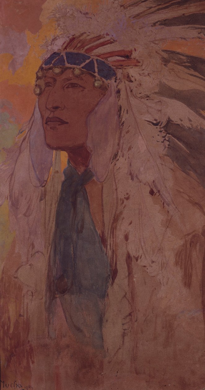 Indianeren, 1904 av Alphonse Mucha