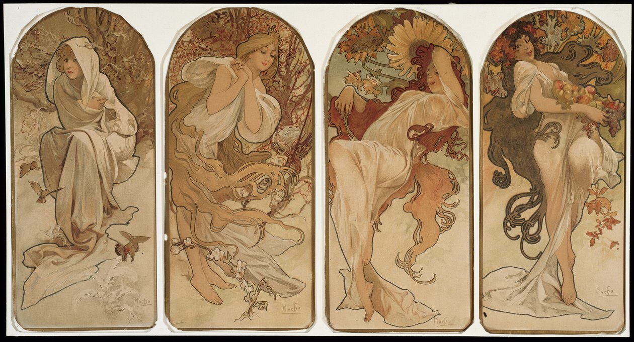 Årstidene av Alphonse Marie Mucha