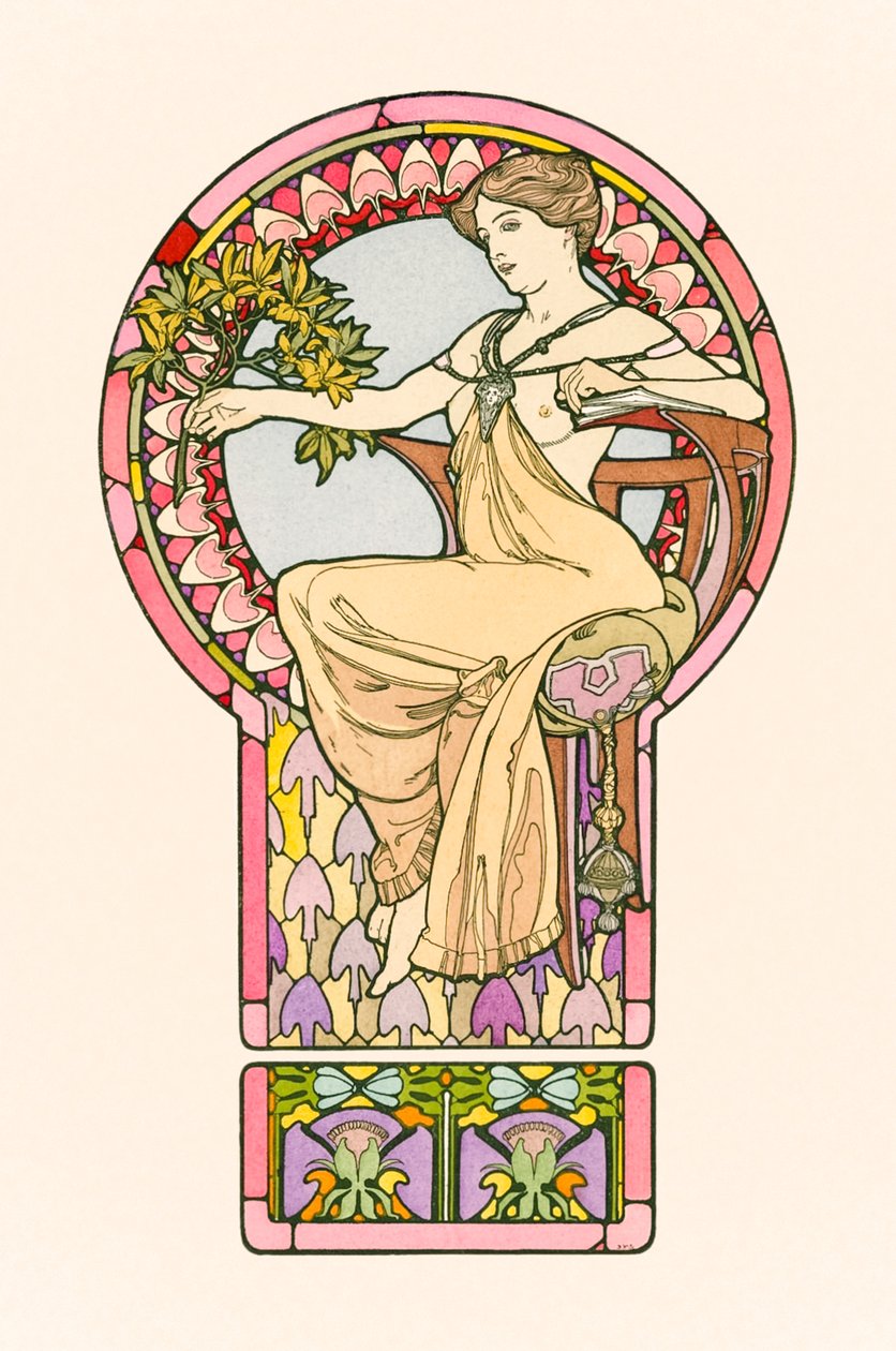 Uten tittel fra Dekorative Documents av Alphonse Marie Mucha