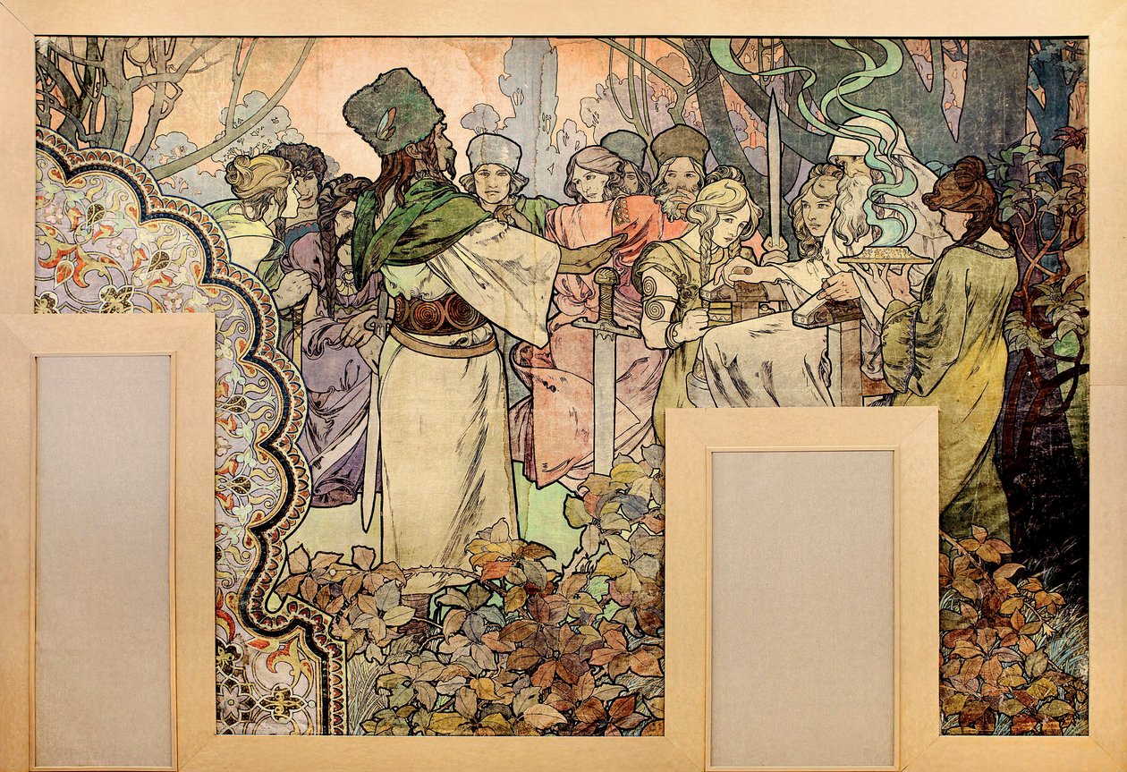 Veggmaleri for Exposition Universelle av 1900 - Maleri av Afons Marie Mucha (1860-1939) av Alphonse Mucha