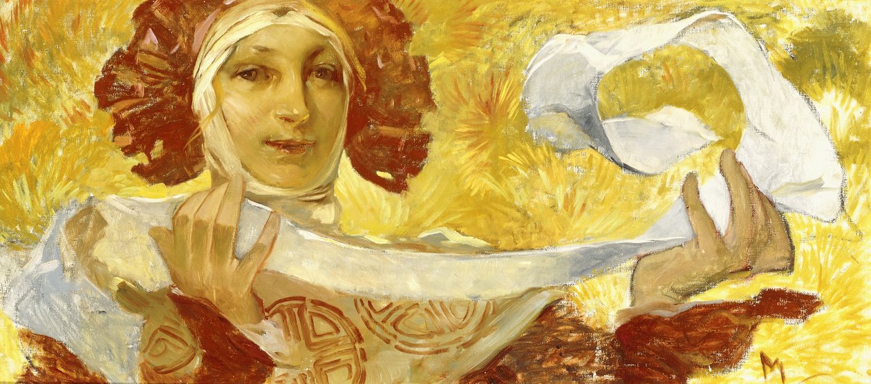 Kvinne med et bånd, ca. 1902-1903 av Alphonse Mucha