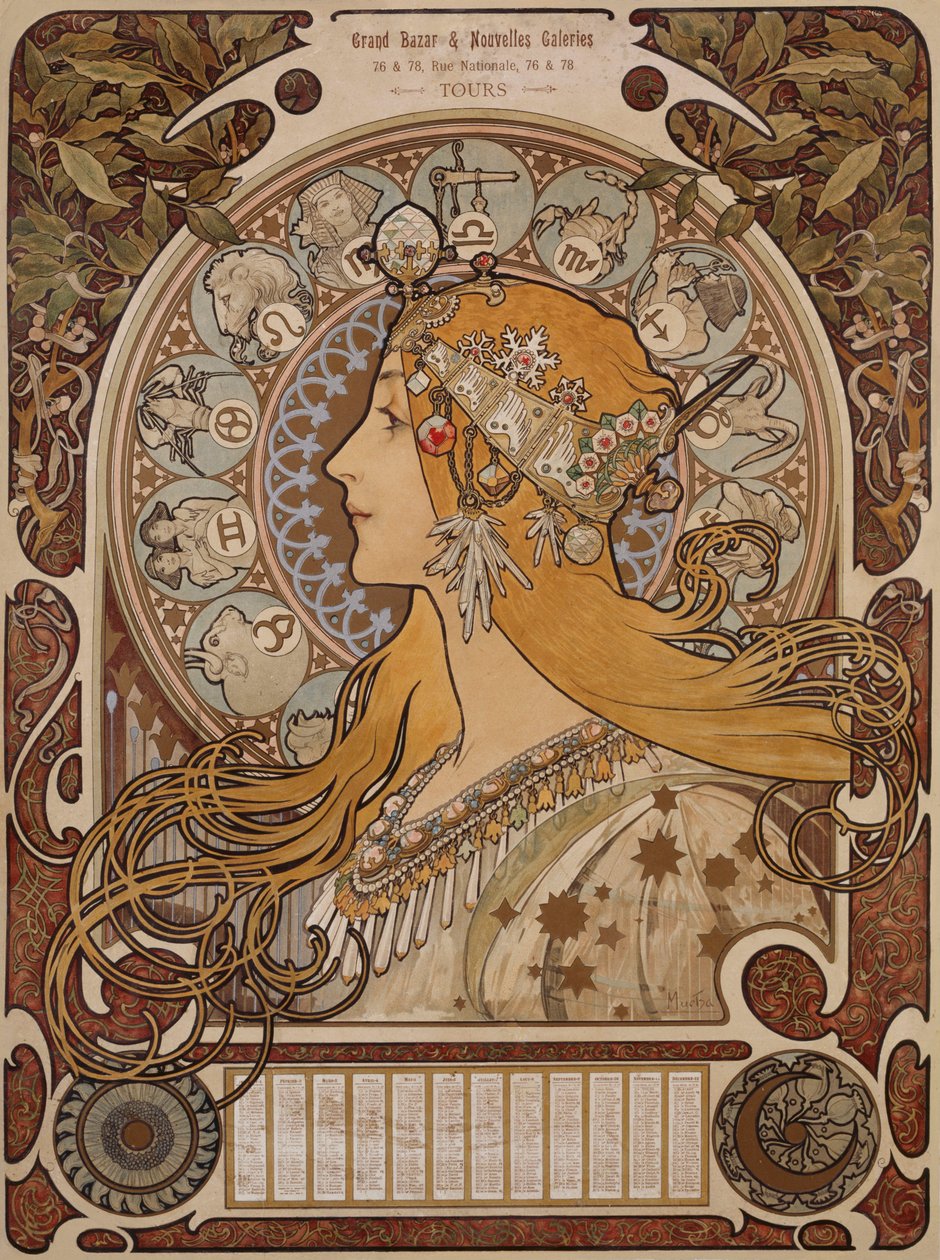 Zodiac, Grand Bazaar og nye gallerier, turer av Alphonse Mucha