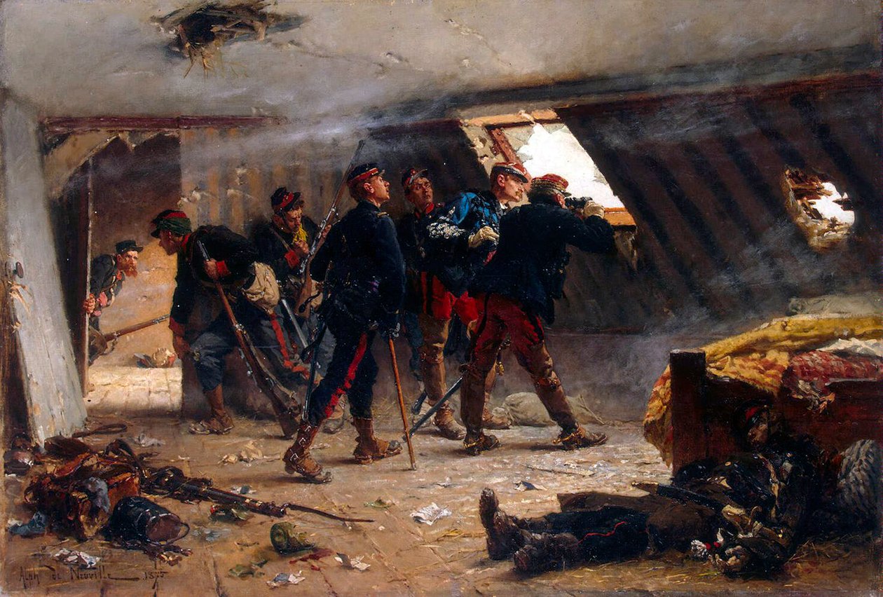 Scene fra den fransk-prøyssiske krigen, 1875. av Alphonse Marie Neuville de
