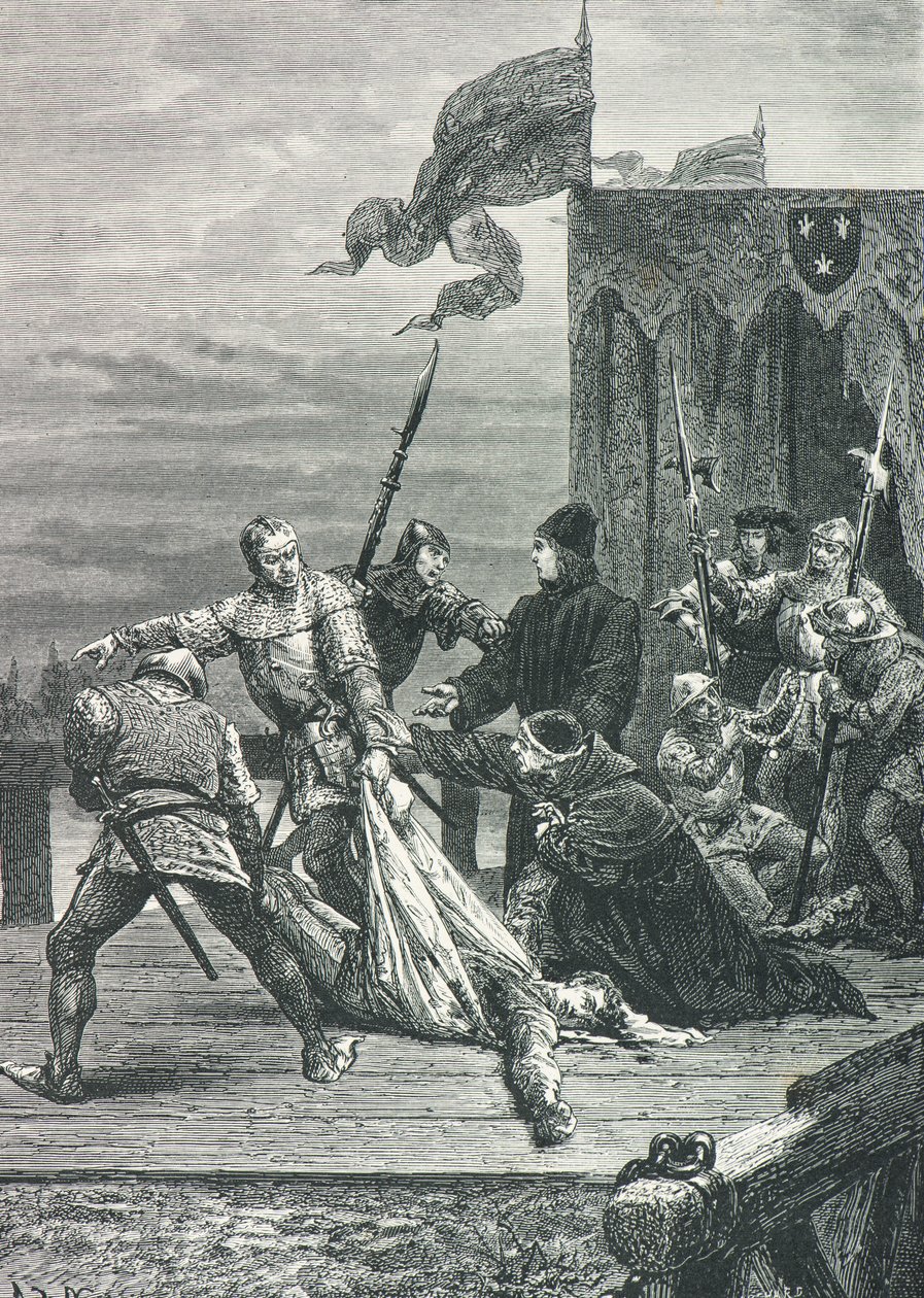 Attentatet på Johannes den fryktløse i 1419 (gravering) av Alphonse Marie de Neuville
