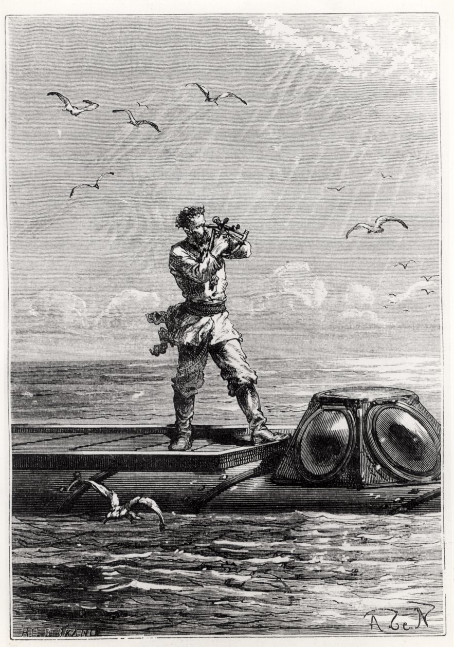 Kaptein Nemo på toppen av Nautilus, fra 