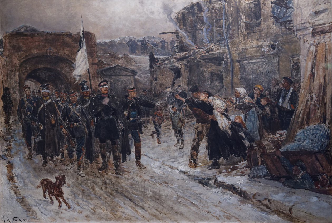 Tyske parlamentarikere gikk inn i Belfort 16. februar 1871, 1884 av Alphonse Marie de Neuville