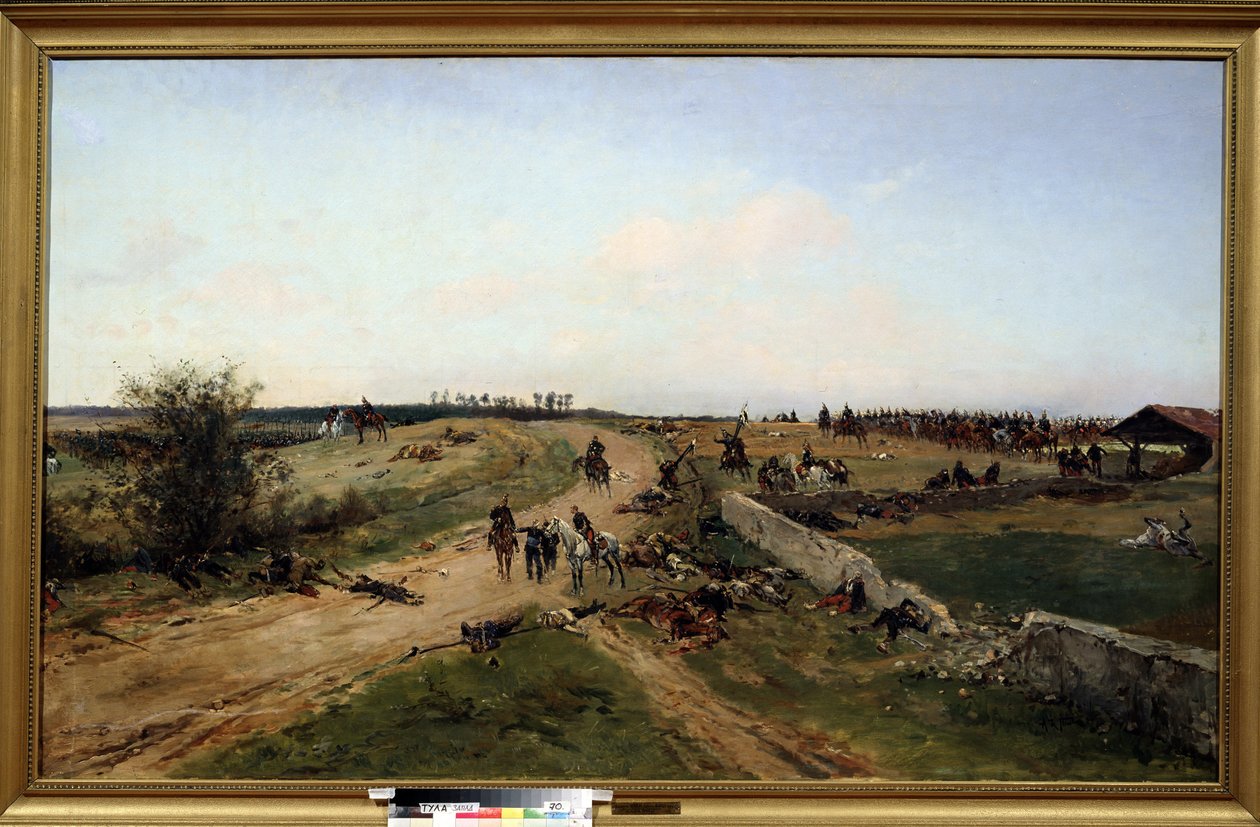 Fransk-prøyssisk krig. (Scene fra den fransk-prøyssiske krigen). Krigsscene mellom Preussen og det franske imperiet fra 19. juli 1870 til 29. januar 1871. Maleri av Alphonse Marie de Neuville (1835-1885). Olje på lerret. Tula nasjonalmuseum, Russland av Alphonse Marie de Neuville