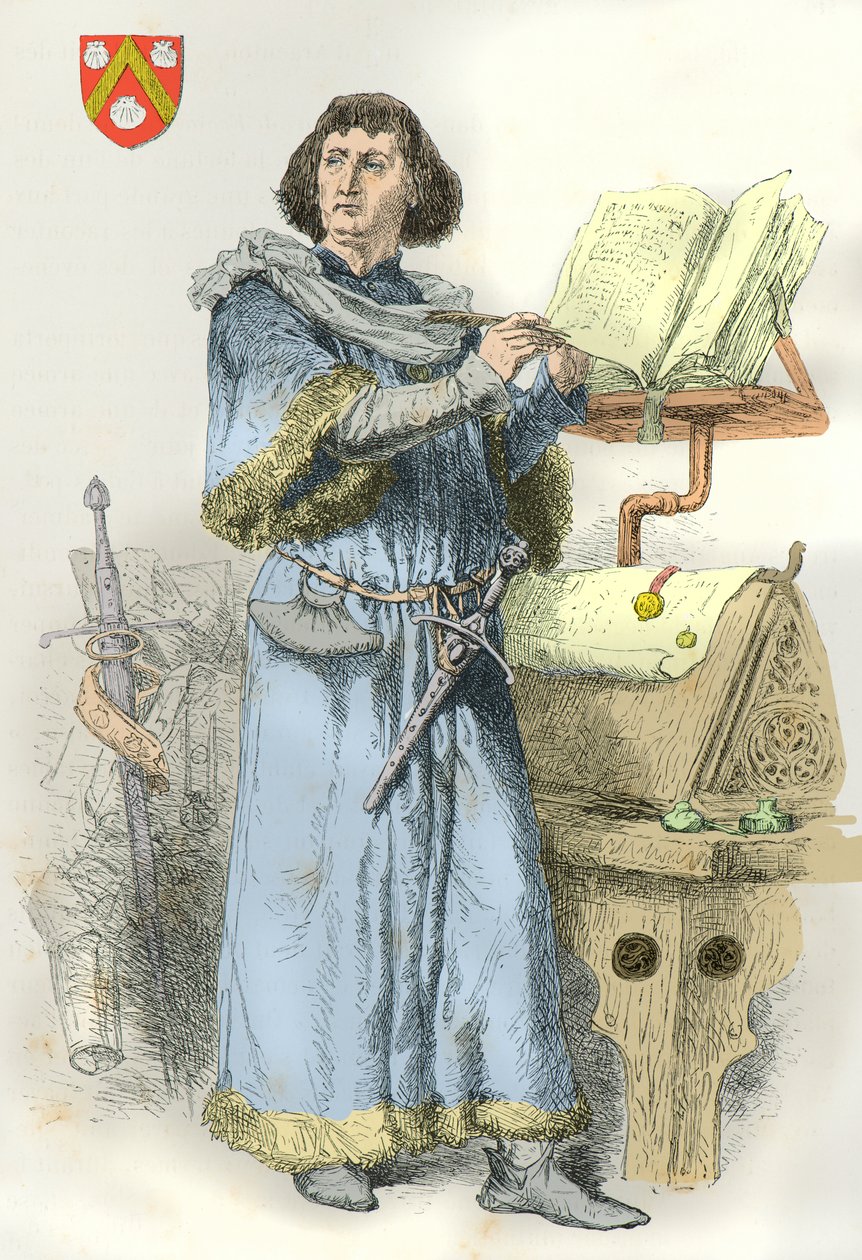 Portrett av Philippe de Commynes (gravering) av Alphonse Marie de Neuville