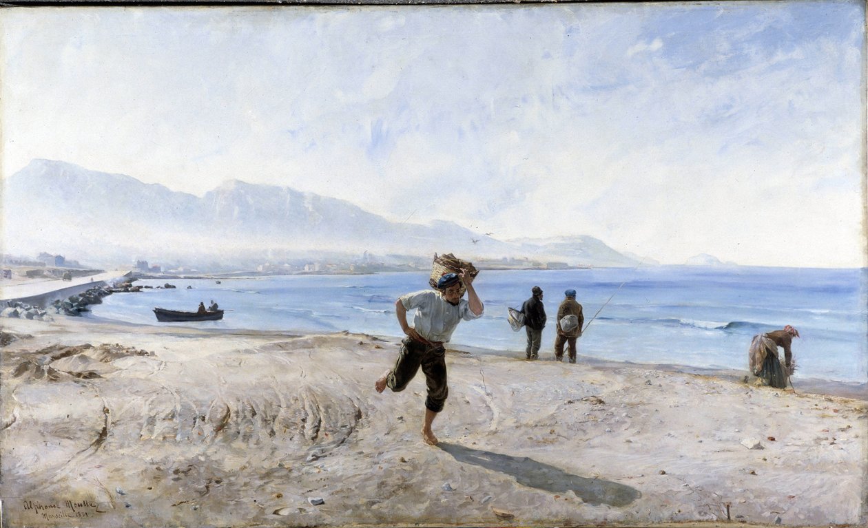 Stranden Prado (akvarell) av Alphonse Moutte