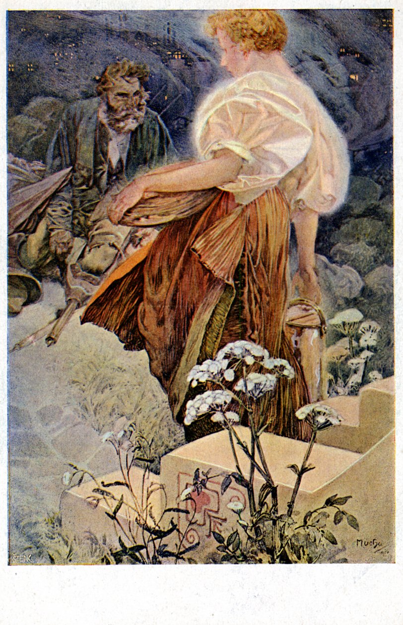 "Salige er de barmhjertige for de skal få nåde", 1906 av Alphonse Mucha