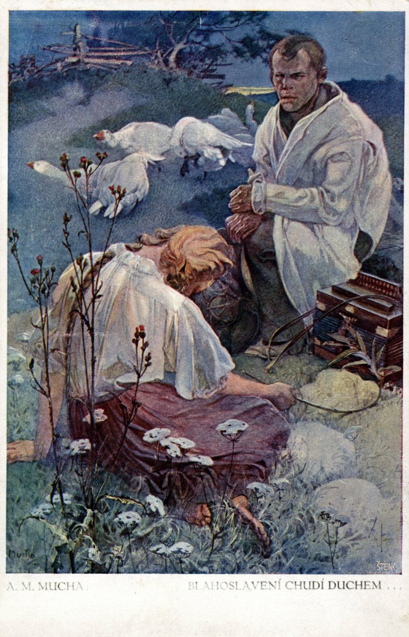 "Salige er de fattige i ånden for deres er himmelriket", 1906 av Alphonse Mucha