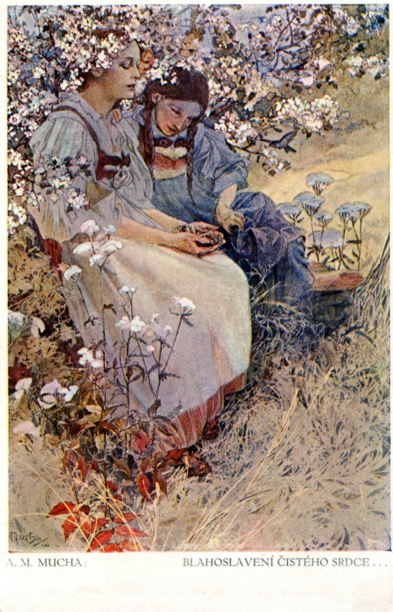 "Salige er de rene av hjertet for de skal se Gud", 1906 av Alphonse Mucha