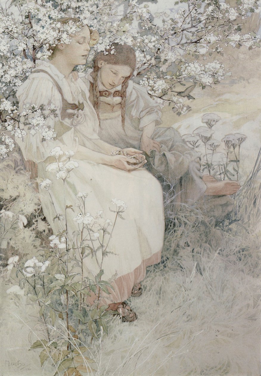 Salige er de rene av hjertet: for de skal se Gud, 1906 av Alphonse Mucha