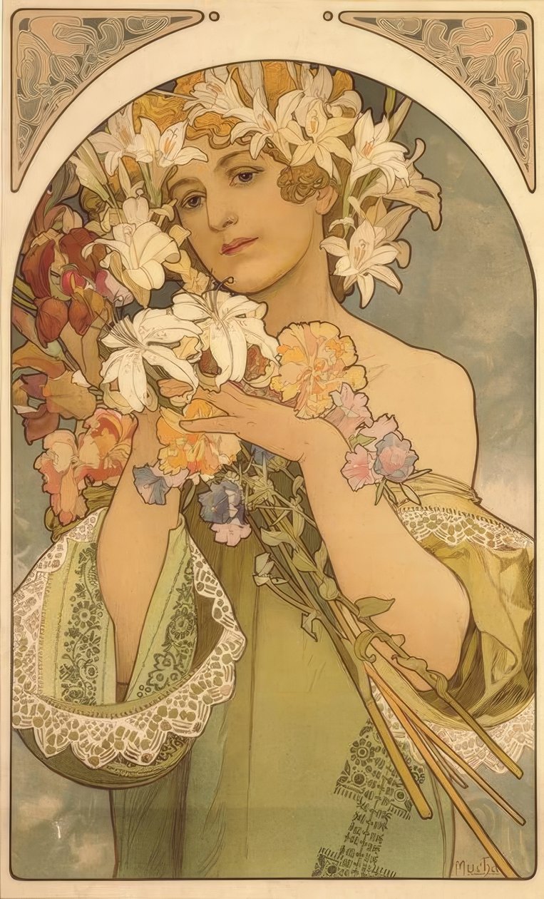 blomst av Alphonse Mucha